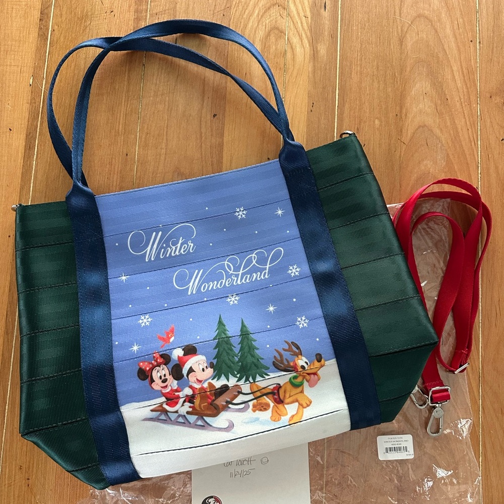 Harveys Winter Wonderland Tote - Blue and Green
